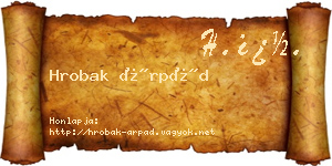 Hrobak Árpád névjegykártya