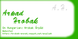 arpad hrobak business card